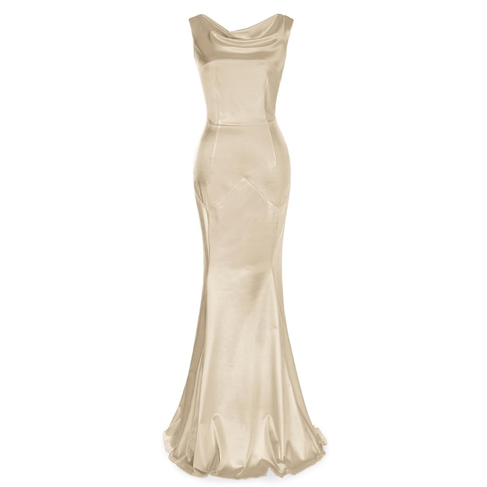 Elegant Champagne Evening Gown